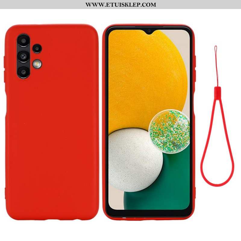 Etui do Samsung Galaxy A13 Płynny Silikon Ze Smyczą